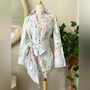 Paint splatter tunic shirt dress